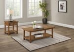 PAYNE 2-PIECE COFFEE AND 1-DRAWER END TABLE SET BROWN