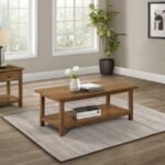 PAYNE 2-PIECE COFFEE AND 1-DRAWER END TABLE SET BROWN