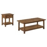 PAYNE 2-PIECE COFFEE AND 1-DRAWER END TABLE SET BROWN - Image 2