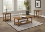 PAYNE 3-PIECE COFFEE AND END TABLE SET DISTRESSED BROWN