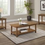 PAYNE 3-PIECE COFFEE AND END TABLE SET DISTRESSED BROWN