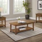 PAYNE 3-PIECE COFFEE AND 1-DRAWER END TABLE SET BROWN