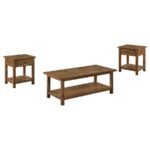PAYNE 3-PIECE COFFEE AND 1-DRAWER END TABLE SET BROWN - Image 2