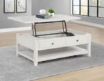 PAYNE 48-INCH MOBILE LIFT TOP COFFEE TABLE DISTRESSED WHITE - Image 3