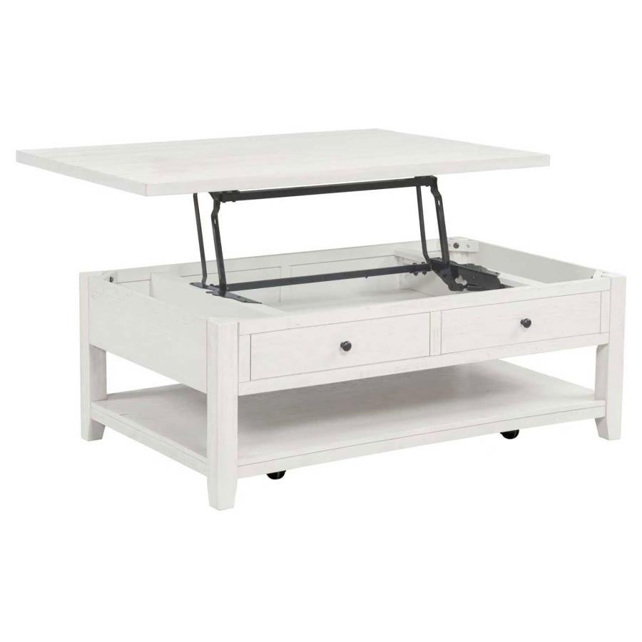 710555_04x900.jpg PAYNE 48-INCH MOBILE LIFT TOP COFFEE TABLE DISTRESSED WHITE - Image 1