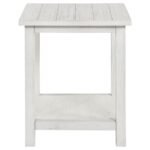 PAYNE WOOD END TABLE WITH SHELF DISTRESSED WHITE - Image 4