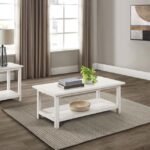 PAYNE 2-PIECE COFFEE AND END TABLE SET DISTRESSED WHITE