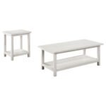 PAYNE 2-PIECE COFFEE AND END TABLE SET DISTRESSED WHITE - Image 2