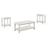 PAYNE 3-PIECE COFFEE AND END TABLE SET DISTRESSED WHITE - Image 2