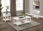 PAYNE 3-PIECE COFFEE AND 1-DRAWER END TABLE SET WHITE