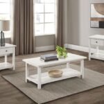 PAYNE 3-PIECE COFFEE AND 1-DRAWER END TABLE SET WHITE