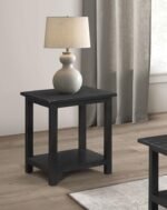 PAYNE WOOD END TABLE WITH SHELF DISTRESSED JAVA - Image 2