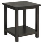 PAYNE WOOD END TABLE WITH SHELF DISTRESSED JAVA