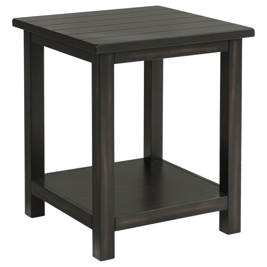 710566_02x900.jpg PAYNE WOOD END TABLE WITH SHELF DISTRESSED JAVA - Image 1