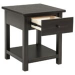 PAYNE 1-DRAWER WOOD END TABLE WITH SHELF DISTRESSED JAVA - Image 3