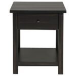 PAYNE 1-DRAWER WOOD END TABLE WITH SHELF DISTRESSED JAVA - Image 4
