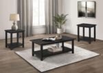 PAYNE 3-PIECE COFFEE AND END TABLE SET DISTRESSED JAVA