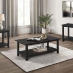PAYNE 3-PIECE COFFEE AND END TABLE SET DISTRESSED JAVA
