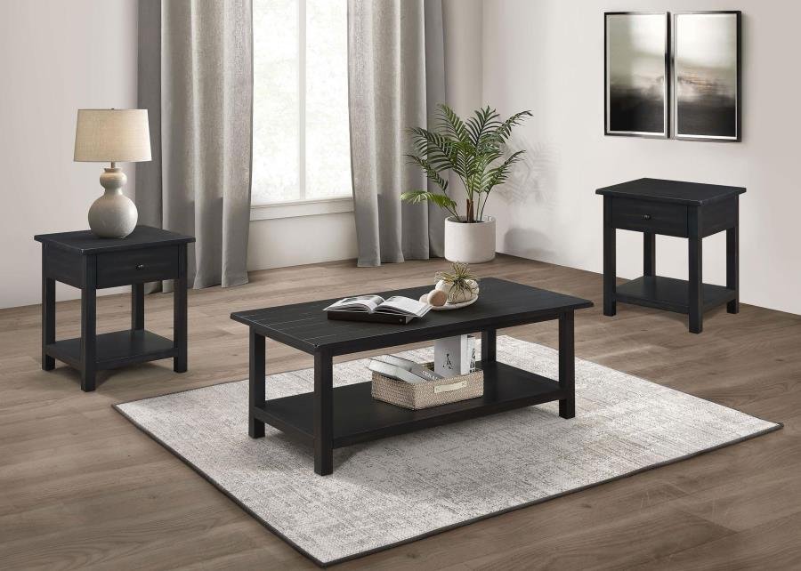 710568-S3_01x900.jpg PAYNE 3-PIECE COFFEE AND 1-DRAWER END TABLE SET JAVA - Image 1
