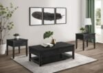 CONCORD 3-PIECE COFFEE AND END TABLE SET DISTRESSED JAVA