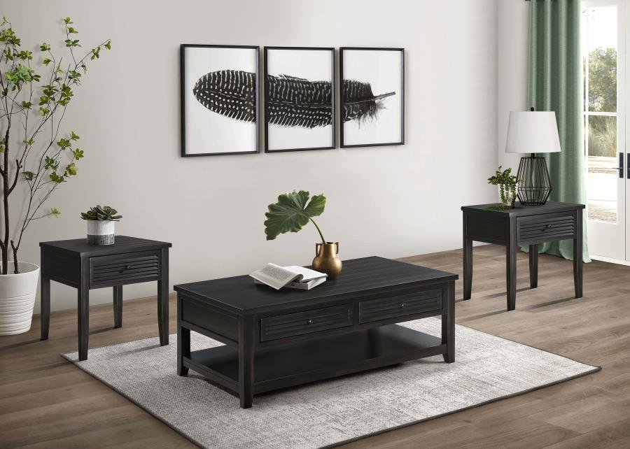 710578-S3_01x900.jpg CONCORD 3-PIECE COFFEE AND END TABLE SET DISTRESSED JAVA - Image 1