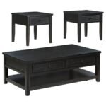 CONCORD 3-PIECE COFFEE AND END TABLE SET DISTRESSED JAVA - Image 2