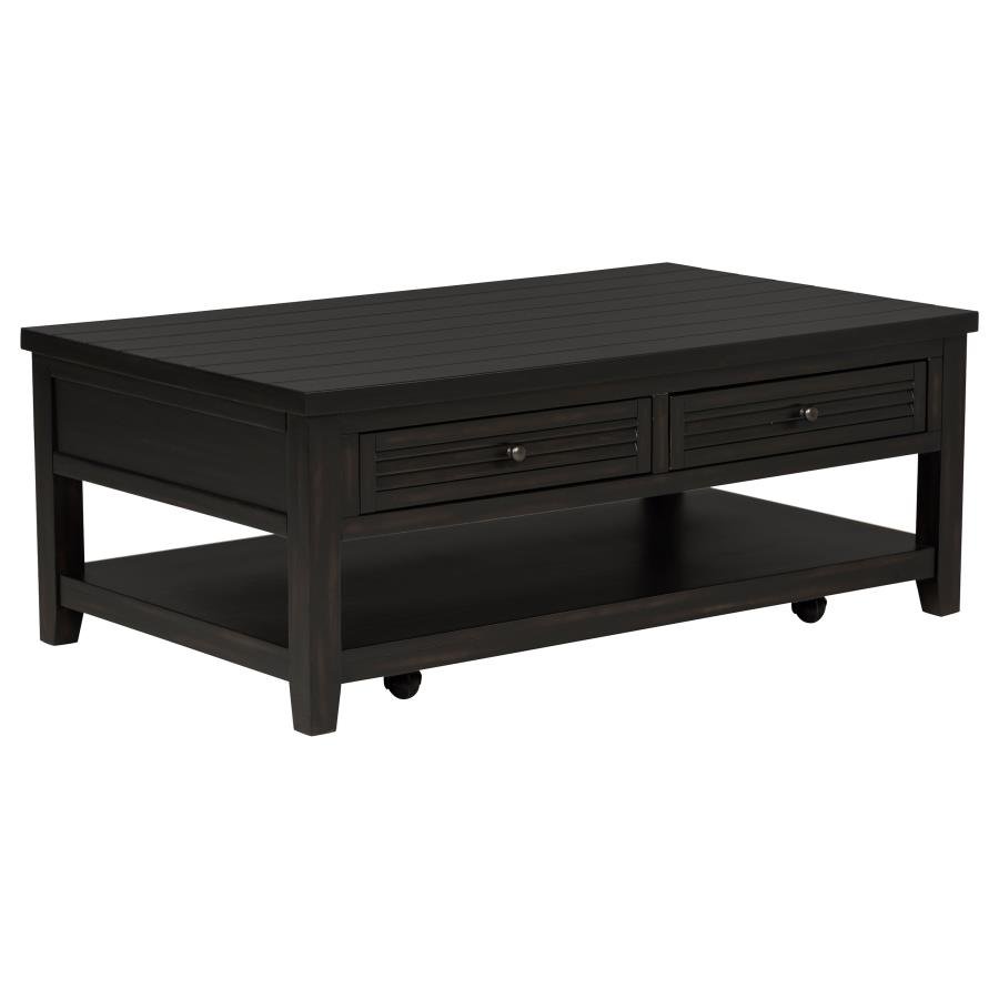 710578_02x900.jpg CONCORD 2-DRAWER RECTANGULAR COFFEE TABLE DISTRESSED JAVA - Image 1