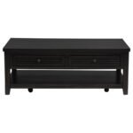 CONCORD 2-DRAWER RECTANGULAR COFFEE TABLE DISTRESSED JAVA - Image 4