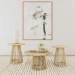 TOUHY 3-PIECE ROUND COFFEE AND END TABLE SET NATURAL MANGO