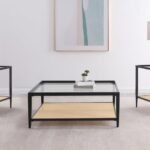 AMHERST 3-PIECE COFFEE AND END TABLE SET BLACK
