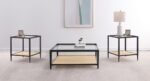 AMHERST 3-PIECE COFFEE AND END TABLE SET BLACK