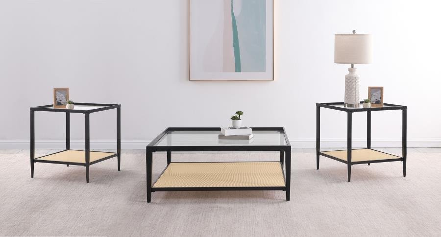 710658-S3_01x900.jpg AMHERST 3-PIECE COFFEE AND END TABLE SET BLACK - Image 1