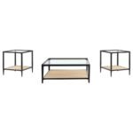 AMHERST 3-PIECE COFFEE AND END TABLE SET BLACK - Image 2