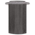 GLADSTONE ROUND FAUX MARBLE TOP END TABLE DISTRESSED GREY - Image 4
