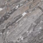 GLADSTONE ROUND FAUX MARBLE TOP END TABLE DISTRESSED GREY - Image 6