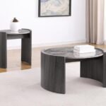 GLADSTONE 2-PIECE COFFEE AND END TABLE SET DISTRESSED GREY