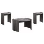 GLADSTONE 3-PIECE COFFEE AND END TABLE SET DISTRESSED GREY - Image 2