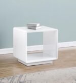PASEO SQUARE END SIDE TABLE WHITE HIGH GLOSS - Image 2