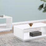 PASEO 2-PIECE COFFEE AND END TABLE SET WHITE HIGH GLOSS