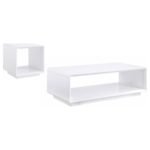 PASEO 2-PIECE COFFEE AND END TABLE SET WHITE HIGH GLOSS - Image 2