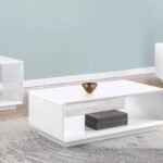 PASEO 3-PIECE COFFEE AND END TABLE SET WHITE HIGH GLOSS
