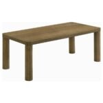CASTLEWOOD 2-PIECE COCKTAIL COFFEE TABLE SET BROWN OAK - Image 5