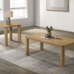 CASTLEWOOD 2-PIECE COCKTAIL COFFEE TABLE SET LIGHT OAK
