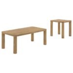 CASTLEWOOD 2-PIECE COCKTAIL COFFEE TABLE SET LIGHT OAK - Image 2