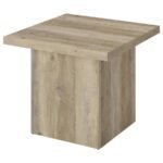 DEVAR SQUARE ENGINEERED WOOD END TABLE DISTRESSED PINE - Image 4