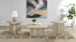 DEVAR 3-PIECE SQUARE COFFEE END TABLE SET DISTRESSED PINE