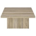 DEVAR 3-PIECE SQUARE COFFEE END TABLE SET DISTRESSED PINE - Image 9