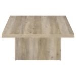 DEVAR 3-PIECE SQUARE COFFEE END TABLE SET DISTRESSED PINE - Image 11