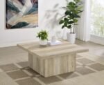 DEVAR SQUARE ENGINEERED WOOD COFFEE TABLE DISTRESSED PINE - Image 2