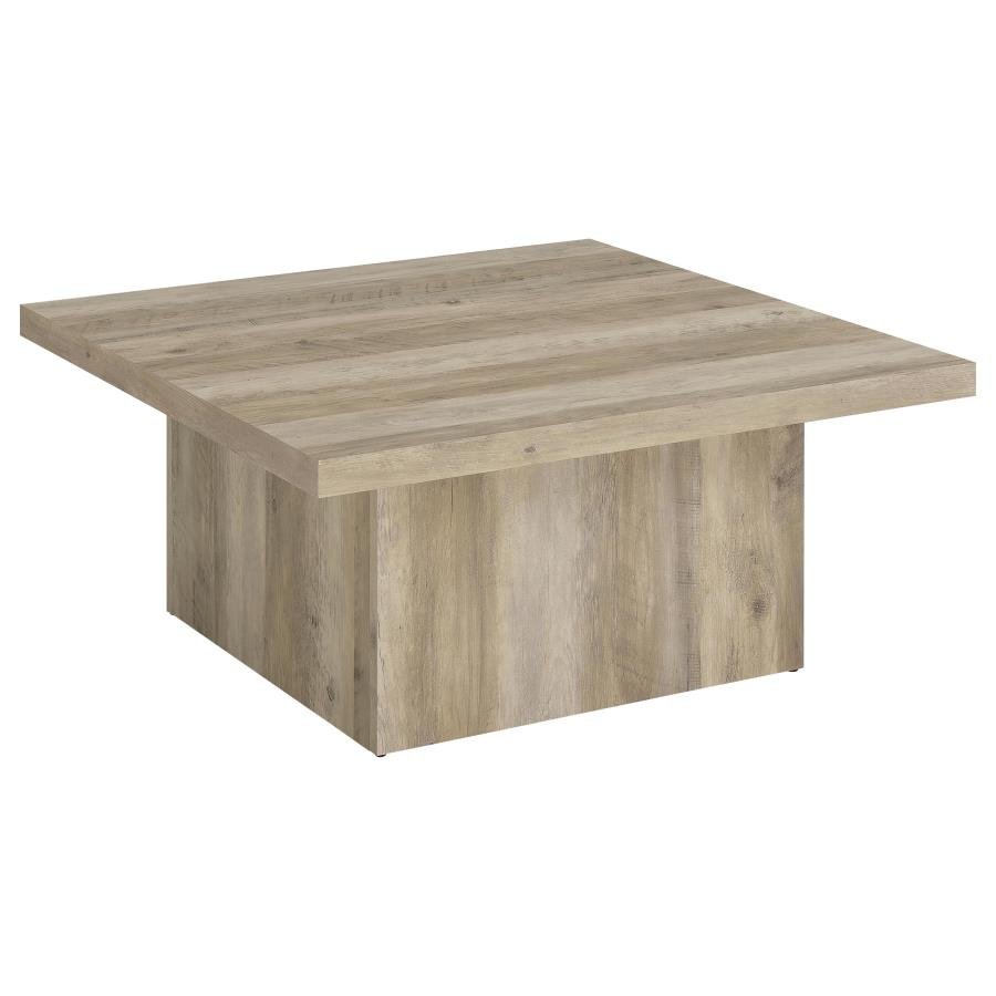 710878_02x900.jpg DEVAR SQUARE ENGINEERED WOOD COFFEE TABLE DISTRESSED PINE - Image 1